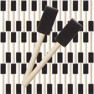 Pack of 80 small Black Foam Paint Brushes 1 inch Sponge Paint Brush